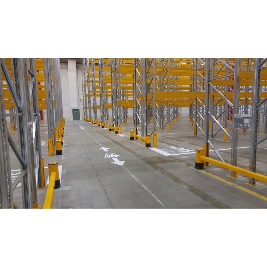 A-SAFE rack end barrier made from MEMAPLEX®, single - 1,100 mm length Product image no. 4: A-SAFE rack end barrier made from MEMAPLEX®, single - 1,100 mm length