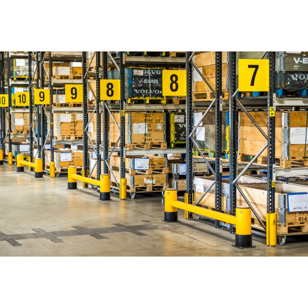 A-SAFE rack end barrier made from MEMAPLEX®, single - 1,100 mm length Product image no. 5: A-SAFE rack end barrier made from MEMAPLEX®, single - 1,100 mm length