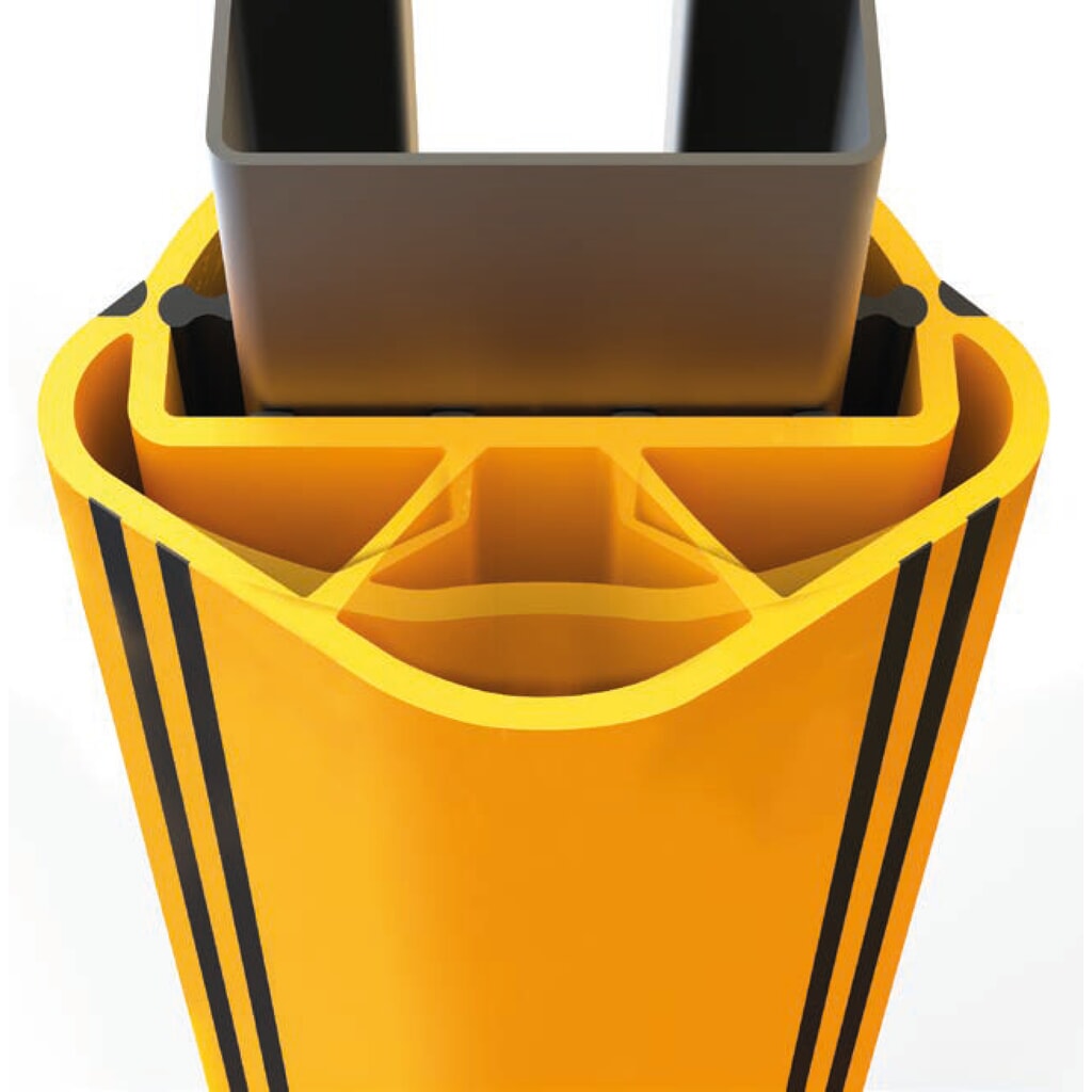 Product image no. 3: A-SAFE rack leg protector made from MEMAPLEX®, internal dimensions (WxD) 102 x 45 mm