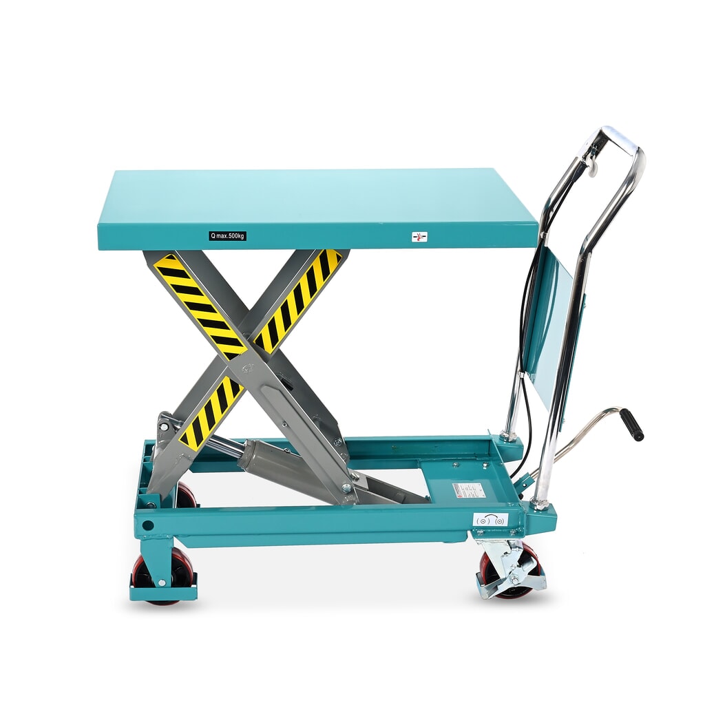 Product image no. 4: Scissor lift table on wheels, fixed handlebar, capacity 500 kg, dimensions 850 x 500 mm, Ameise®