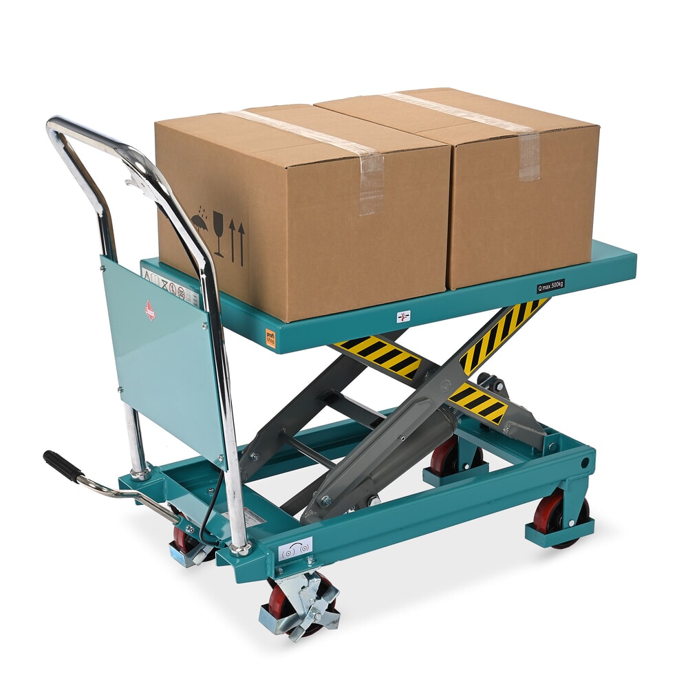 Product image no. 13: Scissor lift table on wheels, fixed handlebar, capacity 500 kg, dimensions 850 x 500 mm, Ameise®