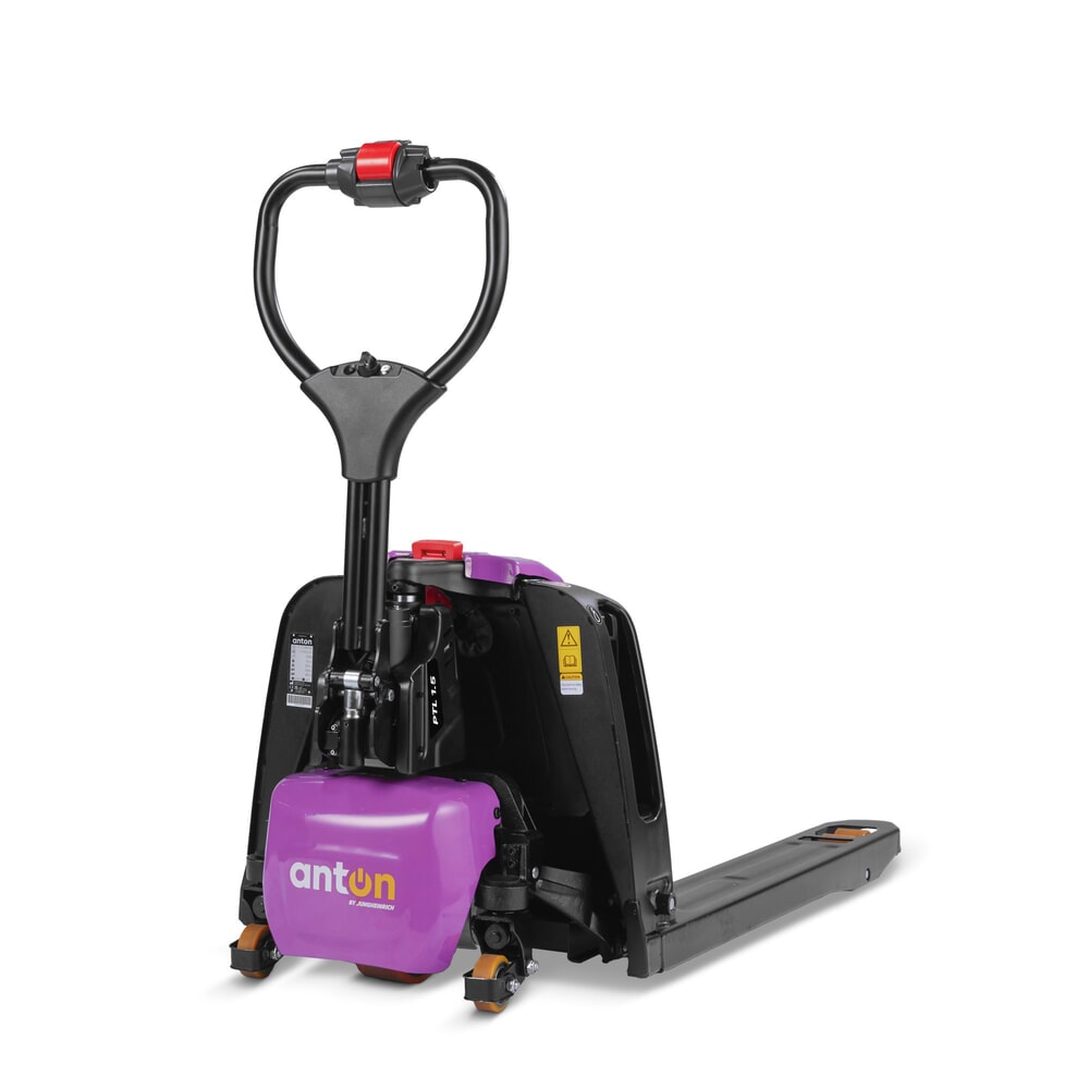 Product image no. 3: AntOn by Jungheinrich electric pallet truck PTL 1.5 with support wheels, extra wide for special pallets, load capacity 1,500 kg, fork length 1.150 mm
