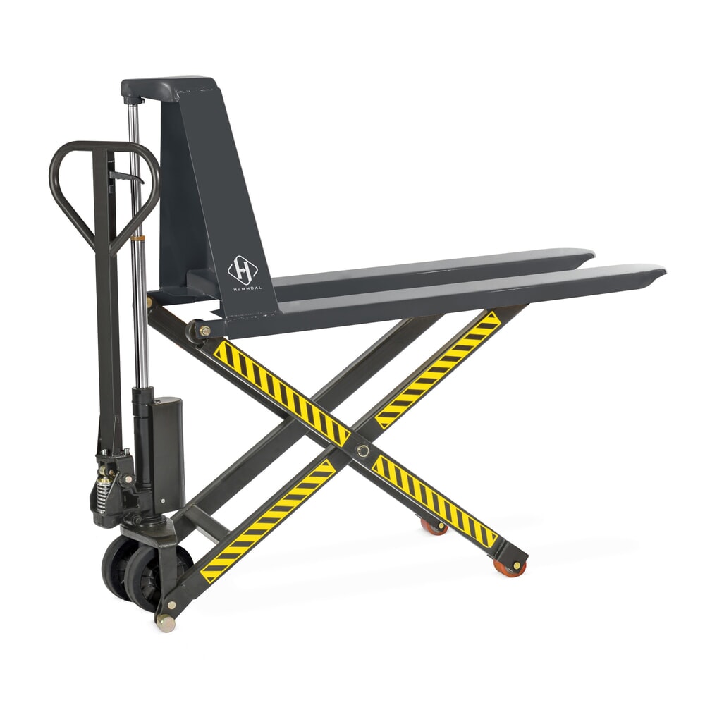 Product image: HEMMDAL PTM 1.0 Scissor pallet truck with scissor lift, load capacity 1,000 kg, fork length 1,150 mm, polyurethane, single roller