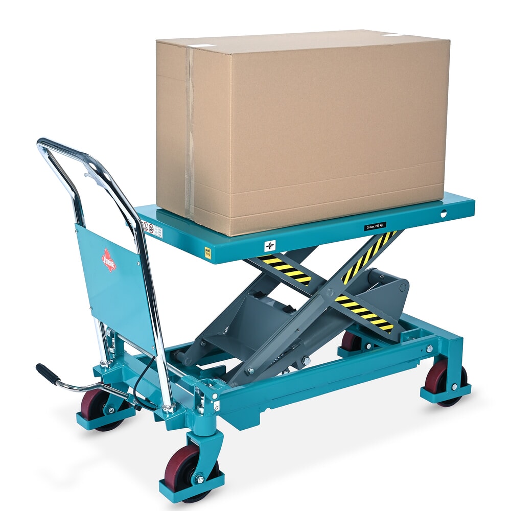Product image no. 10: Scissor lift table on wheels, fixed handlebar, capacity 750 kg, dimensions 1,000 x 510 mm, Ameise®