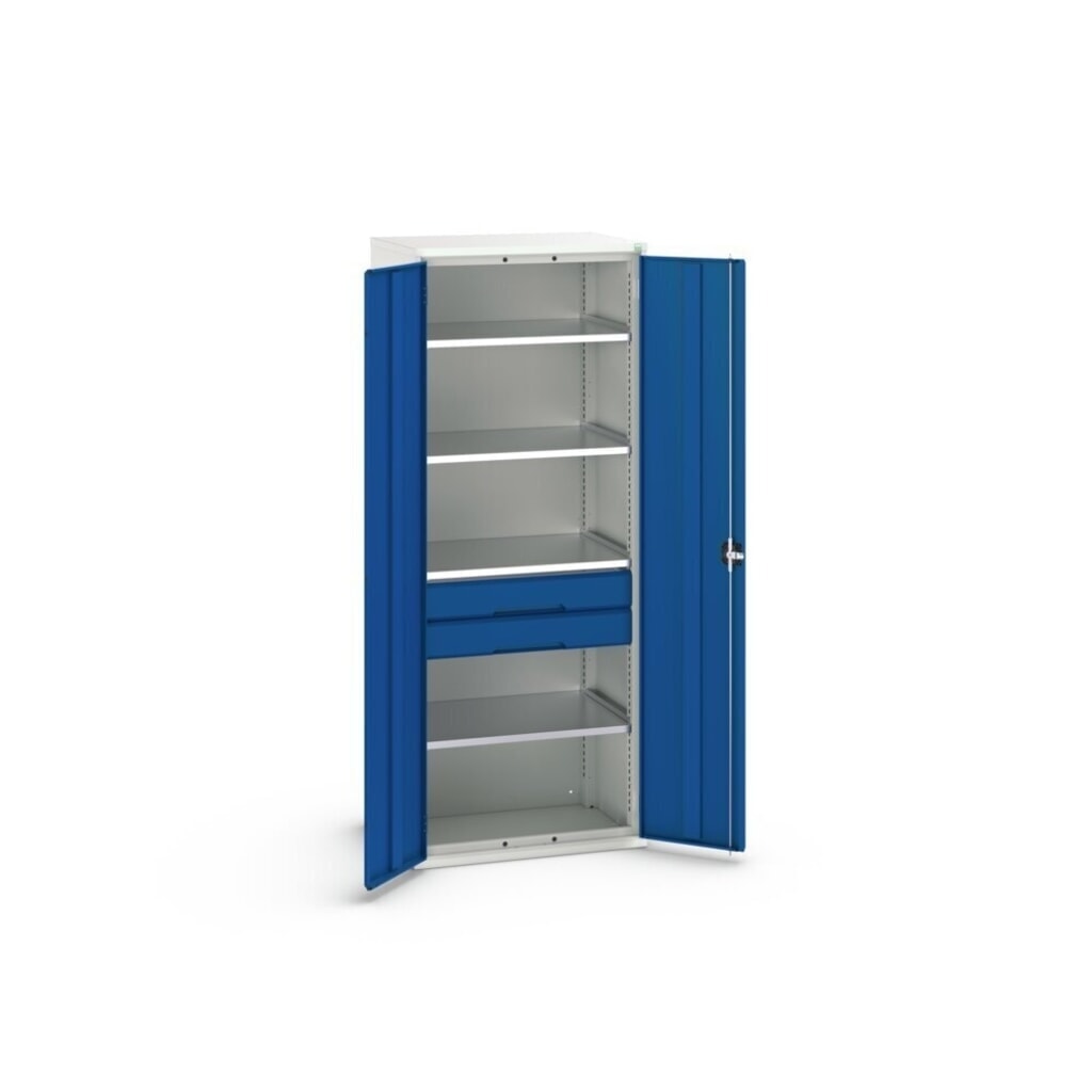 bott verso hinged door cabinet with drawers, with 4 shelves and 2 drawers, WxDxH: 800 x 550 x 2000 mm Product image no. 3: bott verso hinged door cabinet with drawers, with 4 shelves and 2 drawers, WxDxH: 800 x 550 x 2000 mm