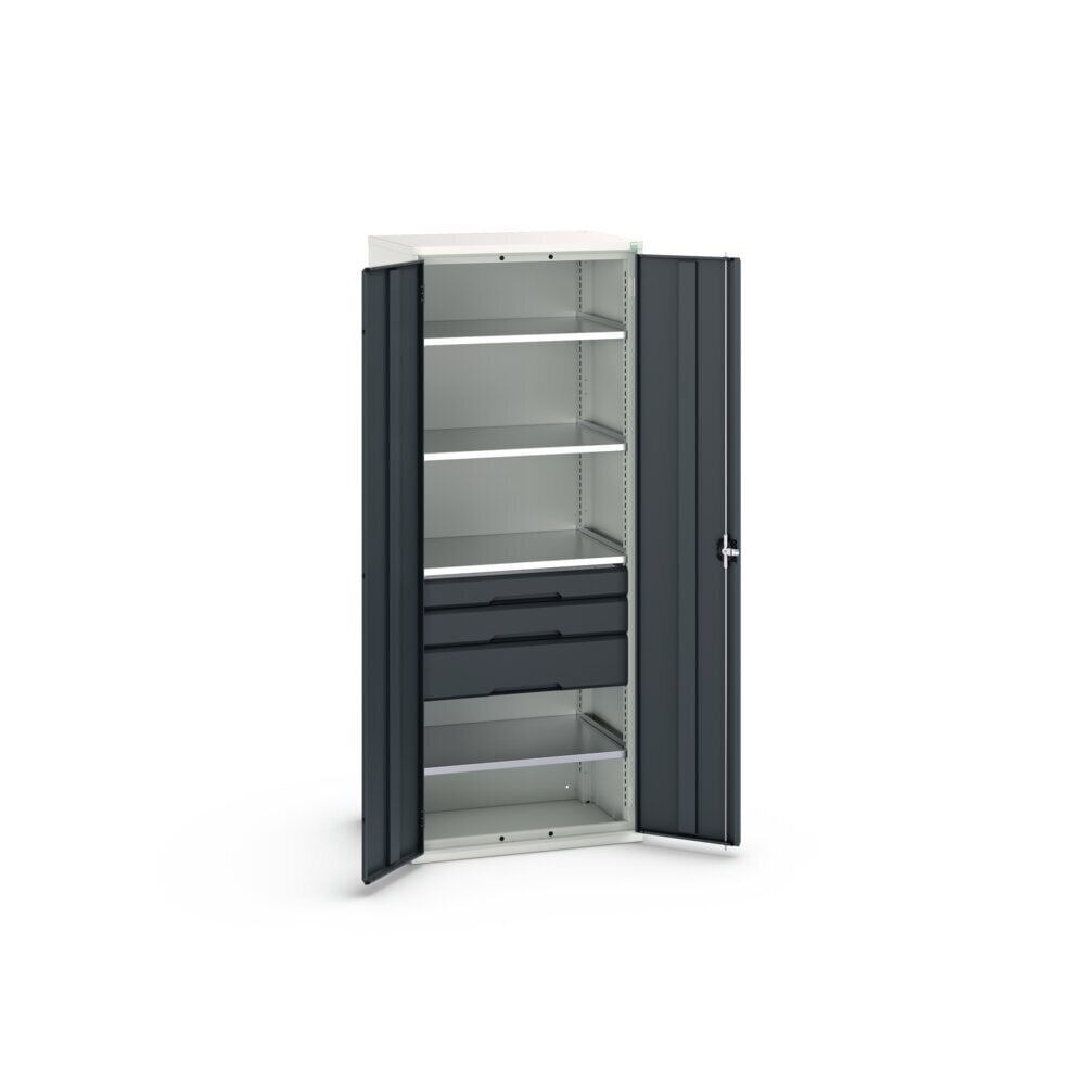 Product image no. 3: bott verso hinged door cabinet with drawers, with 4 shelves and 3 drawers, WxDxH: 800 x 550 x 2000 mm
