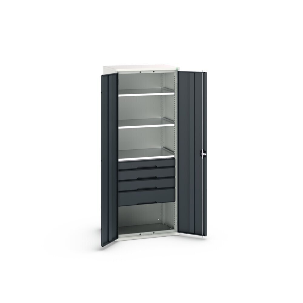 Product image no. 3: bott verso hinged door cabinet with drawers, with 3 shelves and 4 drawers, WxDxH: 800 x 550 x 2000 mm