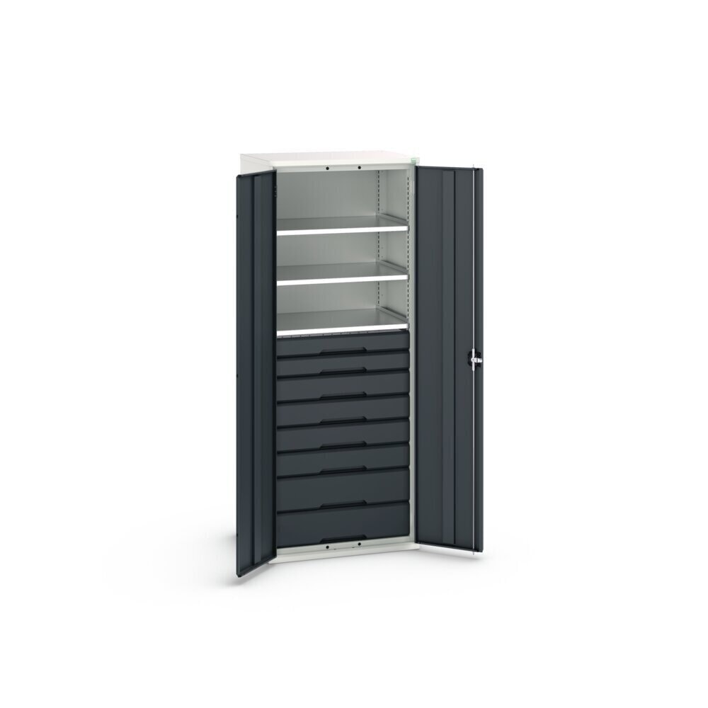 Product image no. 3: bott verso hinged door cabinet with drawers, with 3 shelves and 8 drawers, WxDxH: 800 x 550 x 2000 mm