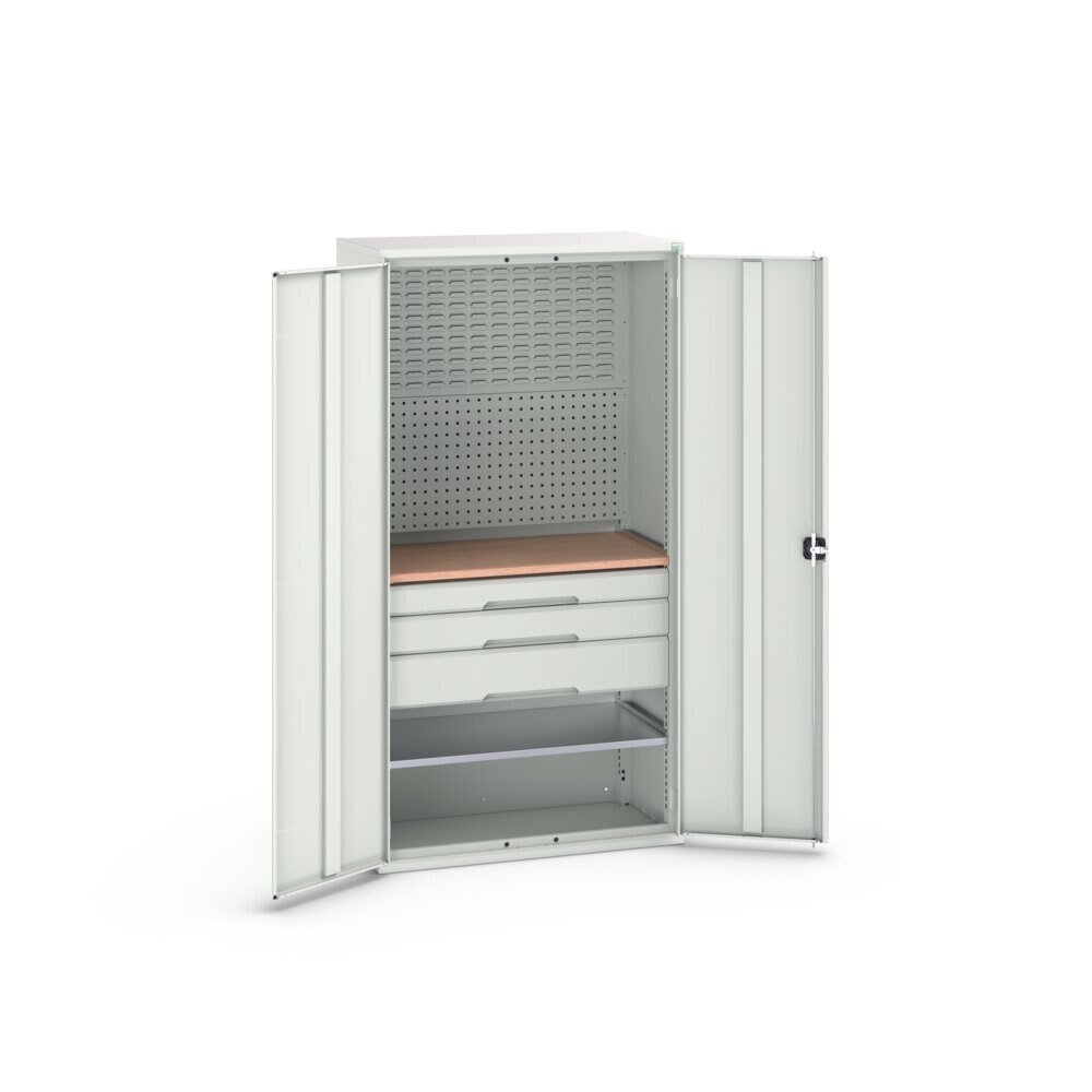 Product image no. 3: bott verso hinged door cabinet with 3 drawers, with 2 shelves and rear panel, WxDxH: 1050 x 550 x 2000 mm