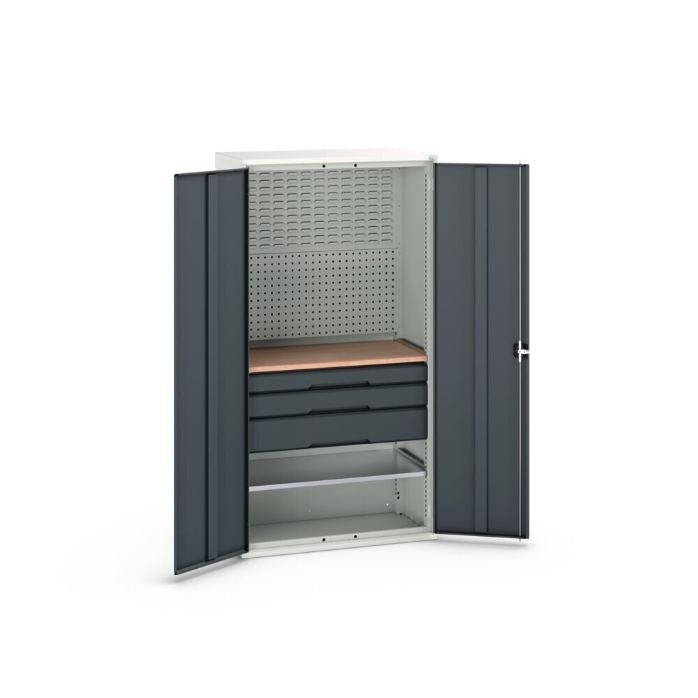 Product image no. 3: bott verso hinged door cabinet with 3 drawers, with 2 shelves and rear panel, WxDxH: 1050 x 550 x 2000 mm