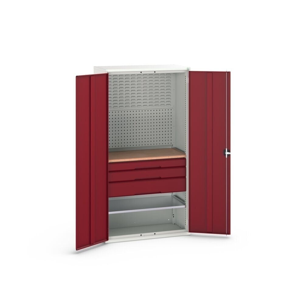 Product image no. 3: bott verso hinged door cabinet with 3 drawers, with 2 shelves and rear panel, WxDxH: 1050 x 550 x 2000 mm