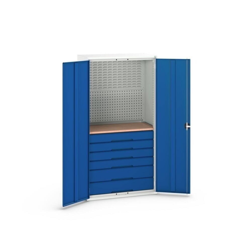 Product image no. 4: bott verso hinged door cabinet with 6 drawers, with rear panel and worktop, WxDxH: 1050 x 550 x 2000 mm