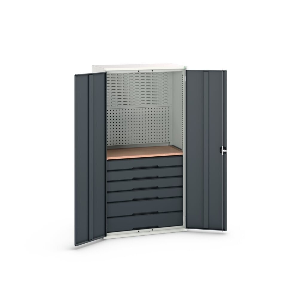 Product image no. 3: bott verso hinged door cabinet with 6 drawers, with rear panel and worktop, WxDxH: 1050 x 550 x 2000 mm