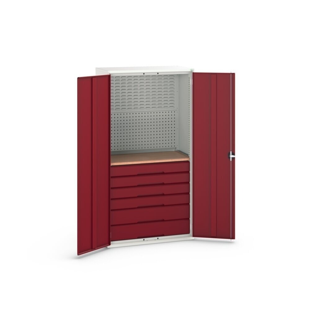 Product image no. 3: bott verso hinged door cabinet with 6 drawers, with rear panel and worktop, WxDxH: 1050 x 550 x 2000 mm