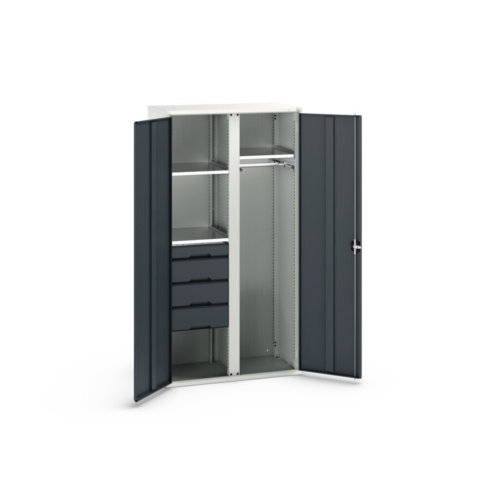 Product image no. 3: bott verso hinged door cabinet with 4 drawers, with 3 shelves and 1 clothes rail, WxDxH: 1050 x 550 x 2000 mm