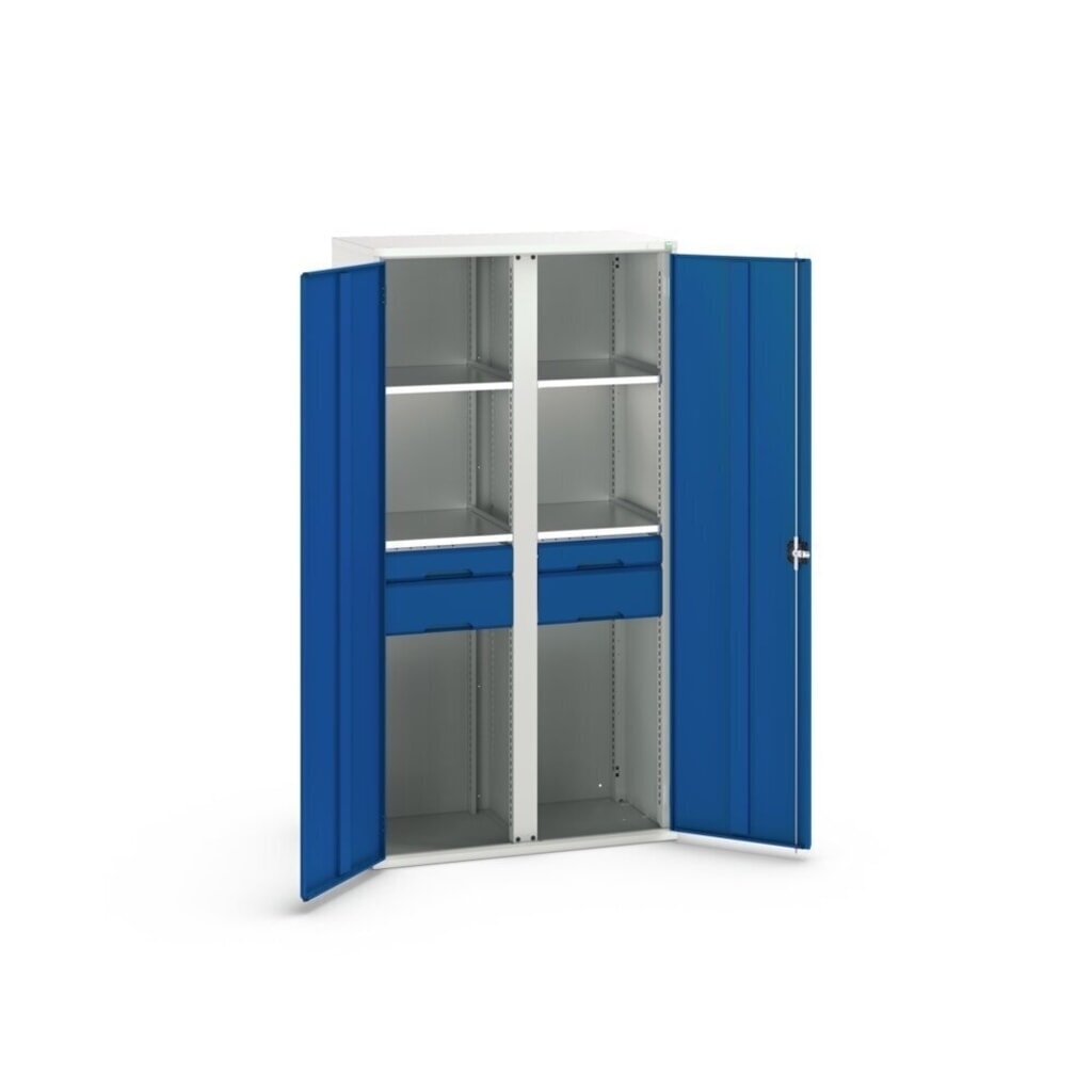 bott verso hinged door cabinet with drawers, with 4 shelves and 4 drawers, WxDxH: 1050 x 550 x 2000 mm Product image no. 3: bott verso hinged door cabinet with drawers, with 4 shelves and 4 drawers, WxDxH: 1050 x 550 x 2000 mm