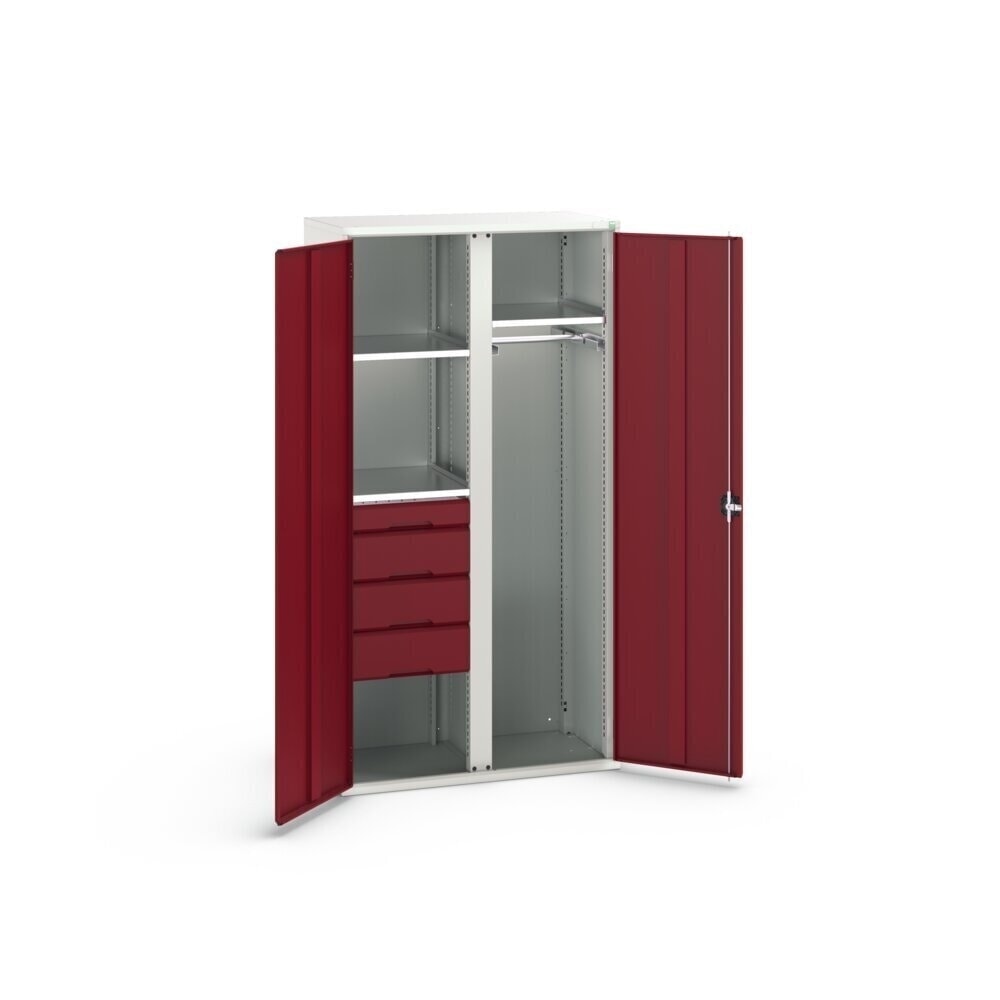 Product image no. 3: bott verso hinged door cabinet with 4 drawers, with 3 shelves and 1 clothes rail, WxDxH: 1050 x 550 x 2000 mm