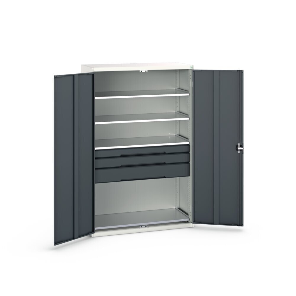 Product image no. 3: bott verso hinged door cabinet with drawers, with 4 shelves and 3 drawers, WxDxH: 1300 x 550 x 2000 mm