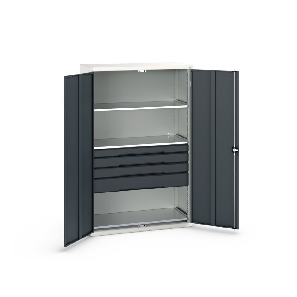 Product image no. 3: bott verso hinged door cabinet with drawers, with 3 shelves and 4 drawers, WxDxH: 1300 x 550 x 2000 mm