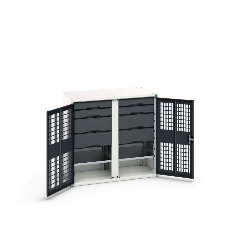 Product image no. 2: bott verso clothes locker with ventilation, with 2 shelves, 8 drawers, partition, WxDxH: 1050 x 550 x 1000 mm