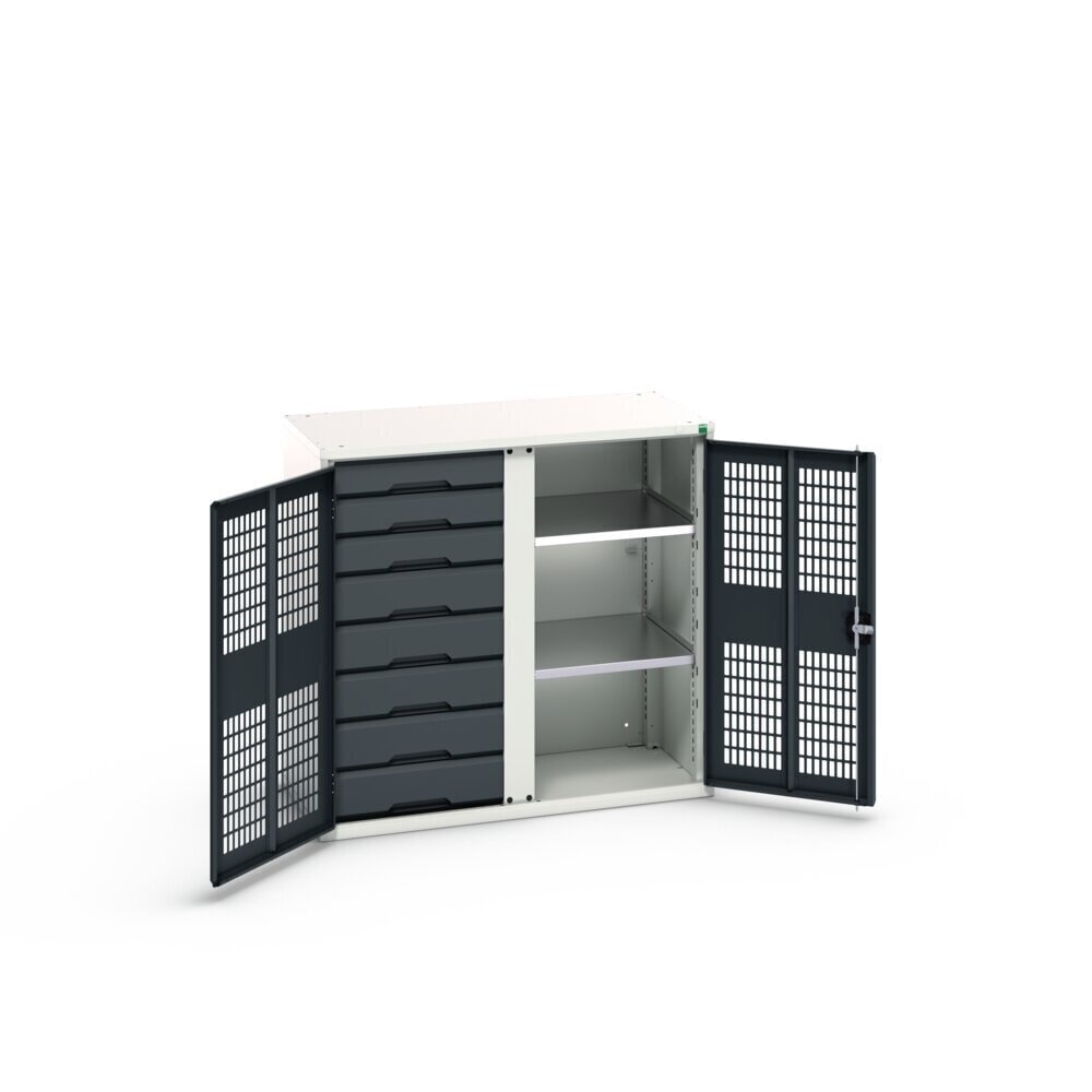 Product image no. 2: bott verso clothes locker with ventilation, with 2 shelves, 8 drawers, partition, WxDxH: 1050 x 550 x 1000 mm