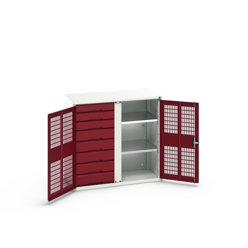 Product image no. 2: bott verso clothes locker with ventilation, with 2 shelves, 8 drawers, partition, WxDxH: 1050 x 550 x 1000 mm