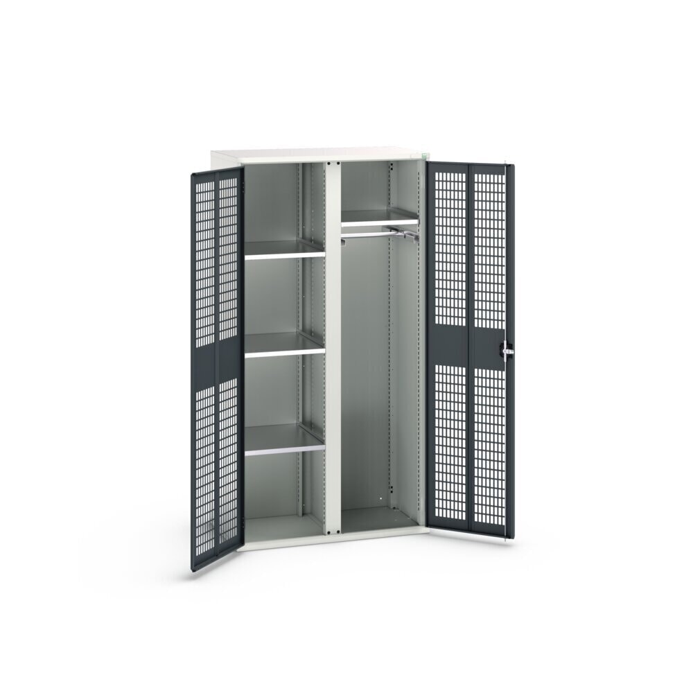 Product image no. 2: bott verso clothes locker with ventilation, with 4 shelves and partition, WxDxH: 1050 x 550 x 2000 mm