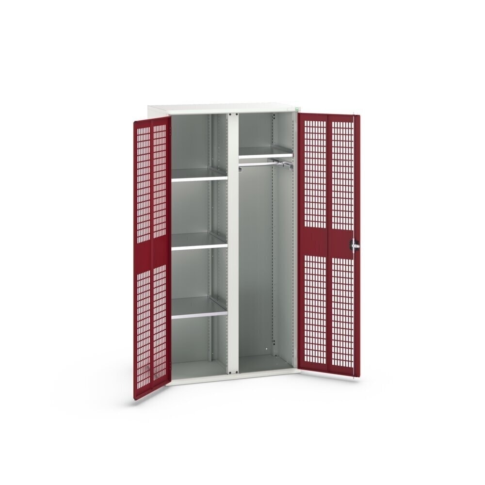 Product image no. 2: bott verso clothes locker with ventilation, with 4 shelves and partition, WxDxH: 1050 x 550 x 2000 mm