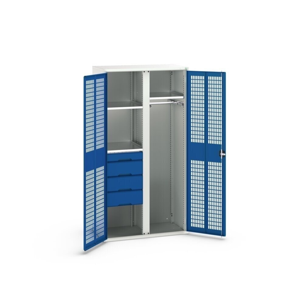 Product image no. 2: bott verso clothes locker with ventilation, with 3 shelves and 4 drawers, WxDxH: 1050 x 550 x 2000 mm