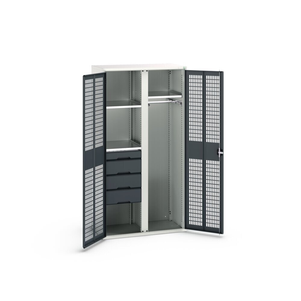 Product image no. 2: bott verso clothes locker with ventilation, with 3 shelves and 4 drawers, WxDxH: 1050 x 550 x 2000 mm