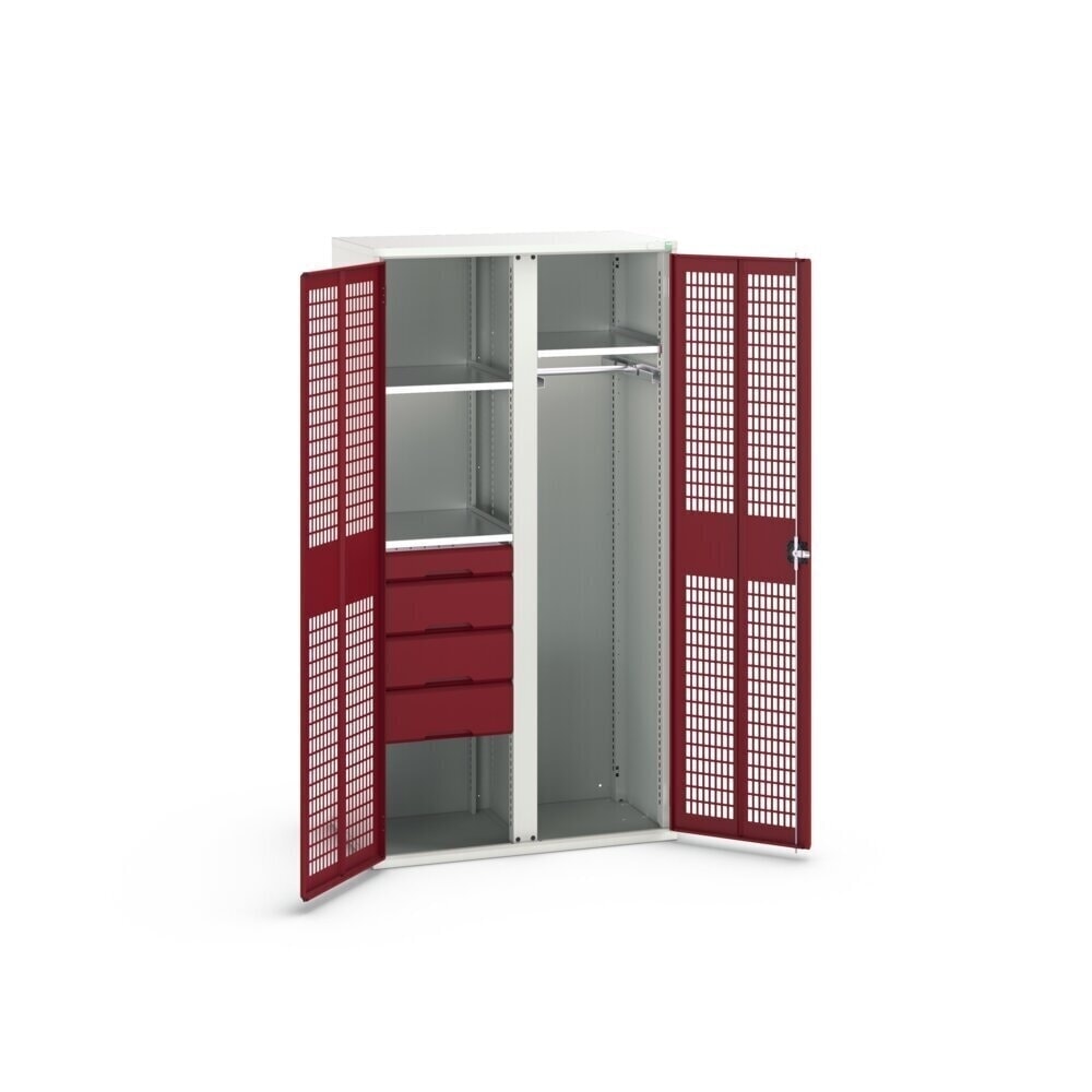 Product image no. 2: bott verso clothes locker with ventilation, with 3 shelves and 4 drawers, WxDxH: 1050 x 550 x 2000 mm