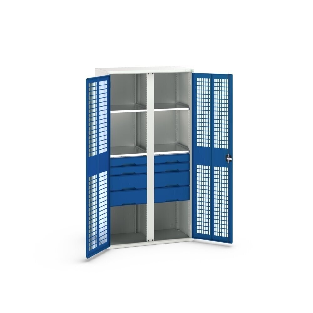 Product image no. 2: bott verso clothes locker with ventilation, with 4 shelves and 8 drawers, WxDxH: 1050 x 550 x 2000 mm