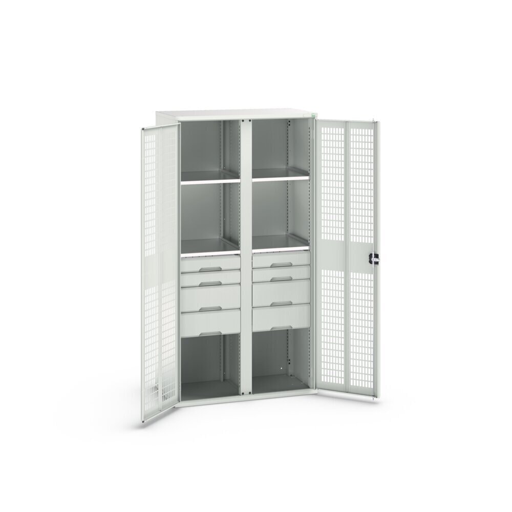 Product image no. 2: bott verso clothes locker with ventilation, with 4 shelves and 8 drawers, WxDxH: 1050 x 550 x 2000 mm