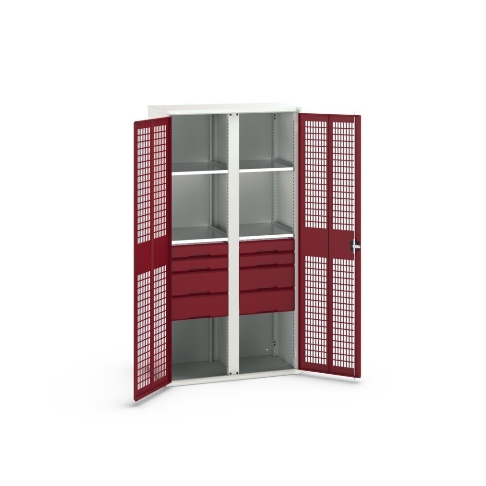 Product image no. 2: bott verso clothes locker with ventilation, with 4 shelves and 8 drawers, WxDxH: 1050 x 550 x 2000 mm