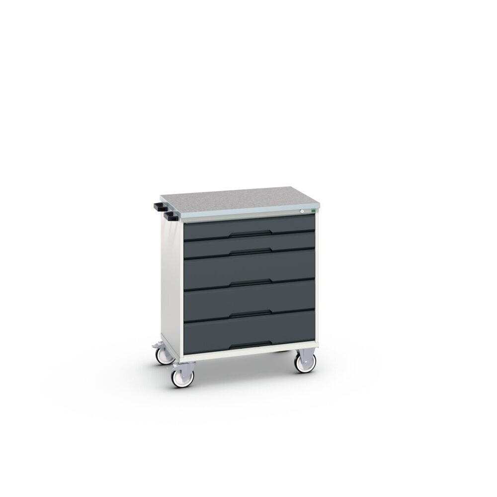 Product image no. 2: bott verso mobile drawer cabinet, with 5 drawers and linoleum top, WxDxH: 800 x 600 x 980 mm