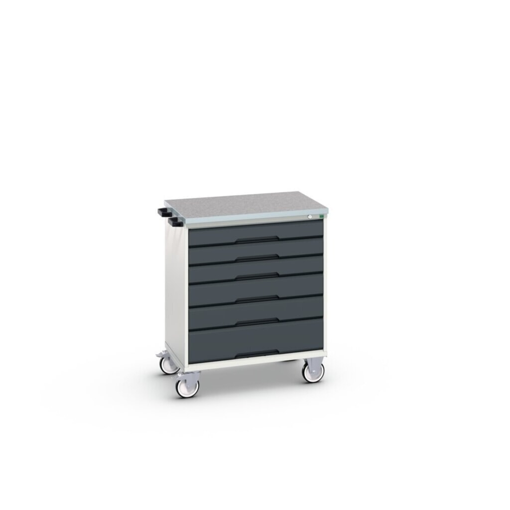 Product image no. 2: bott verso mobile drawer cabinet, with 6 drawers and linoleum top, WxDxH: 800 x 600 x 980 mm