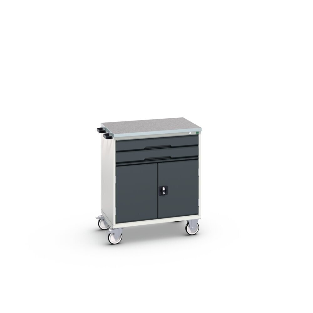 Product image no. 2: bott verso mobile drawer cabinet with 2 drawers, door and linoleum top, WxDxH: 800 x 600 x 980 mm