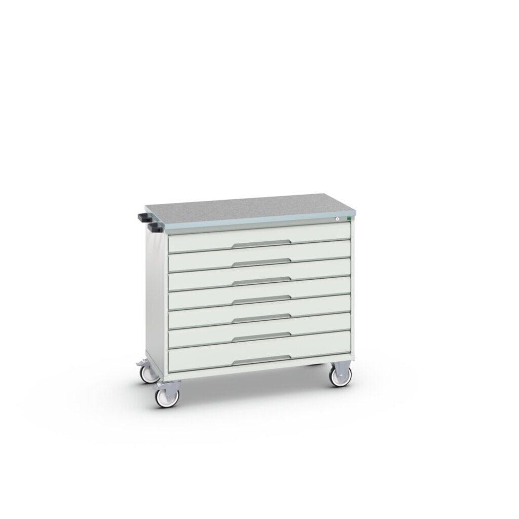 Product image no. 2: bott verso mobile drawer cabinet with 7 drawers and linoleum top
