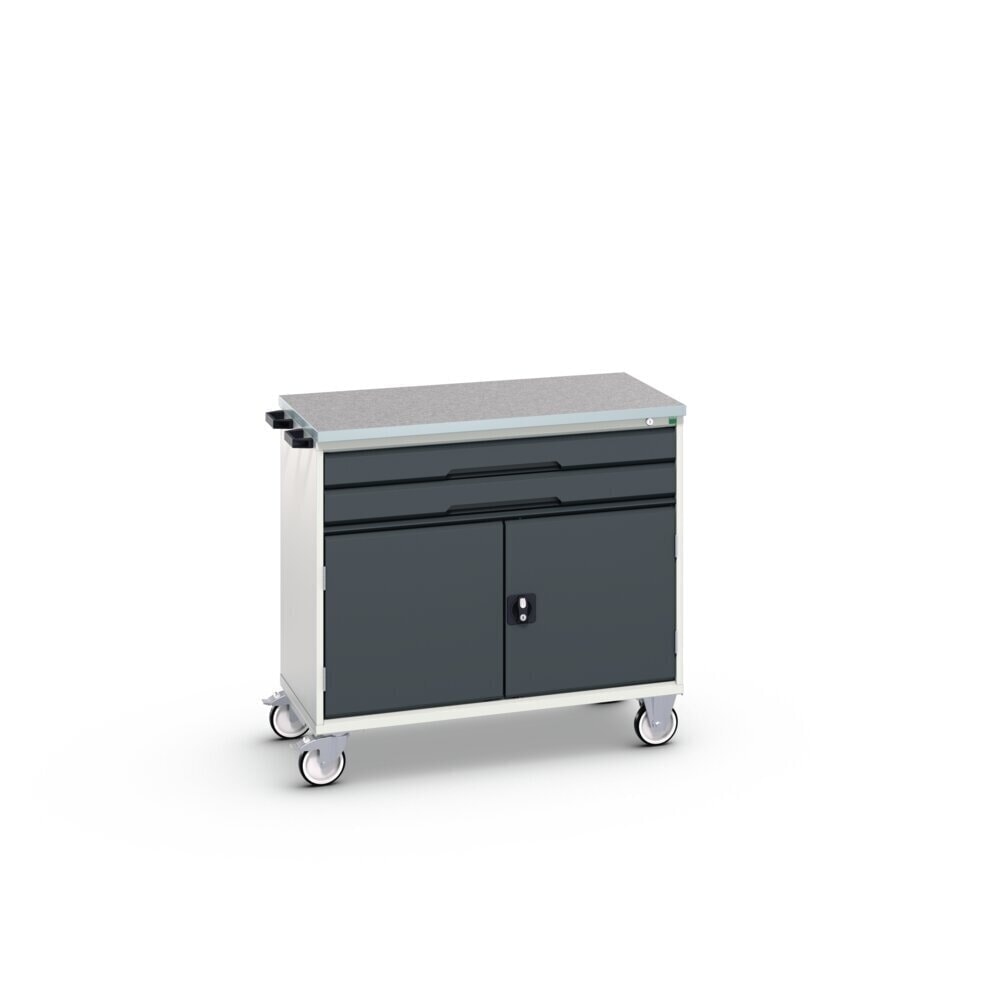 Product image no. 2: bott verso mobile drawer cabinet with 2 drawers, door and linoleum top, WxDxH: 1050 x 600 x 980 mm
