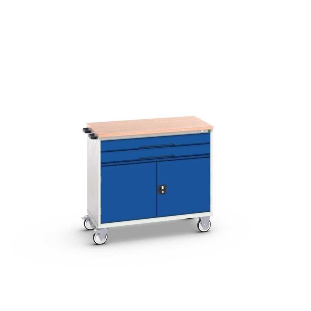 bott verso mobile drawer cabinet with 2 drawers, door and multiplex top, WxDxH: 1050 x 600 x 980 mm Product image no. 2: bott verso mobile drawer cabinet with 2 drawers, door and multiplex top, WxDxH: 1050 x 600 x 980 mm