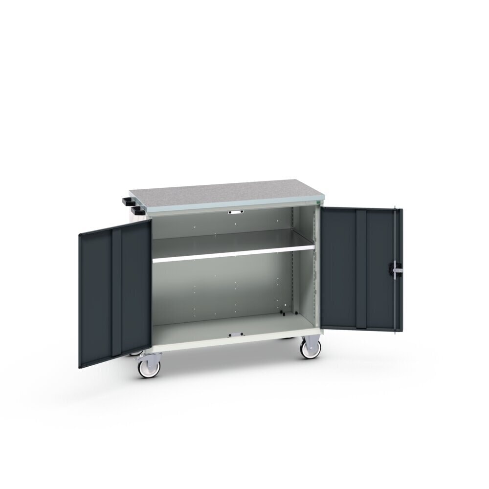 Product image no. 2: bott verso mobile drawer cabinet with 2 doors, shelf and linoleum top, WxDxH: 1050 x 600 x 980 mm