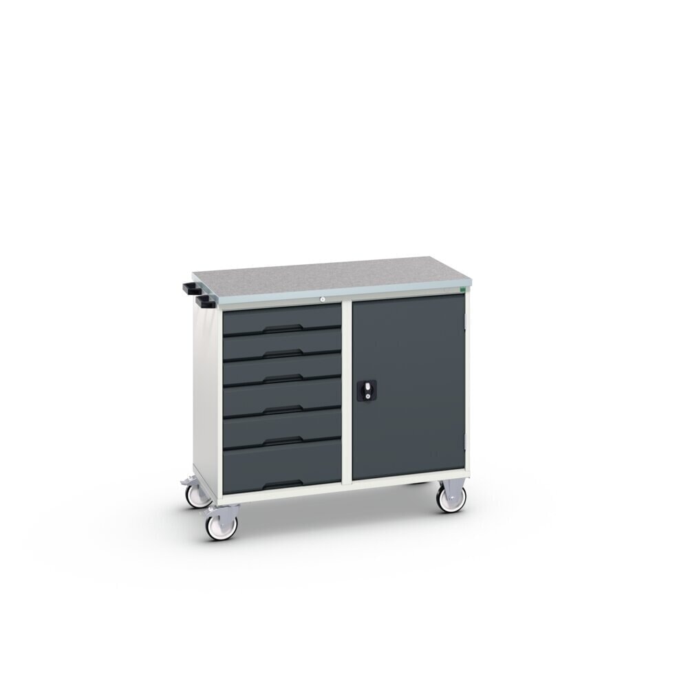Product image no. 2: bott verso assembly trolley with 6 drawers, door and linoleum top, WxDxH: 1050 x 600 x 980 mm