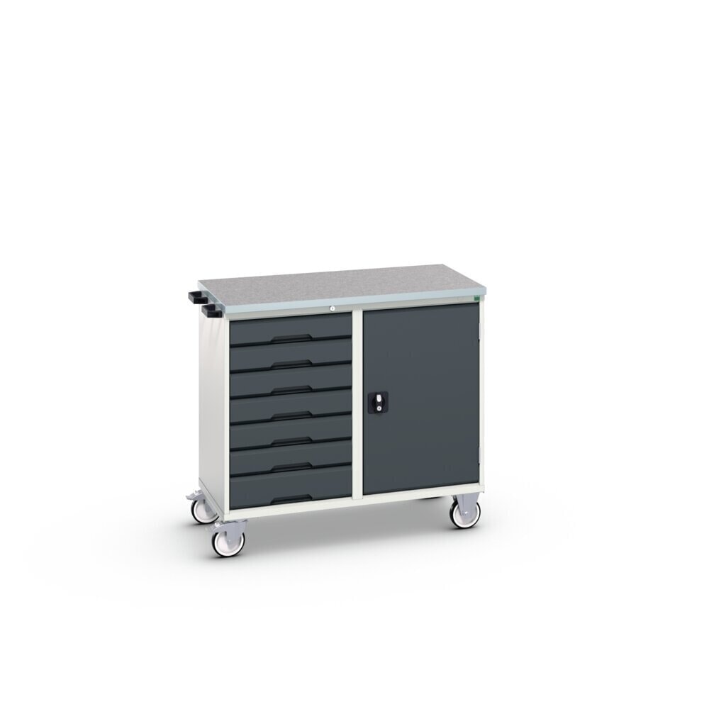 Product image no. 2: bott verso assembly trolley with 7 drawers, door and linoleum top, WxDxH: 1050 x 600 x 980 mm
