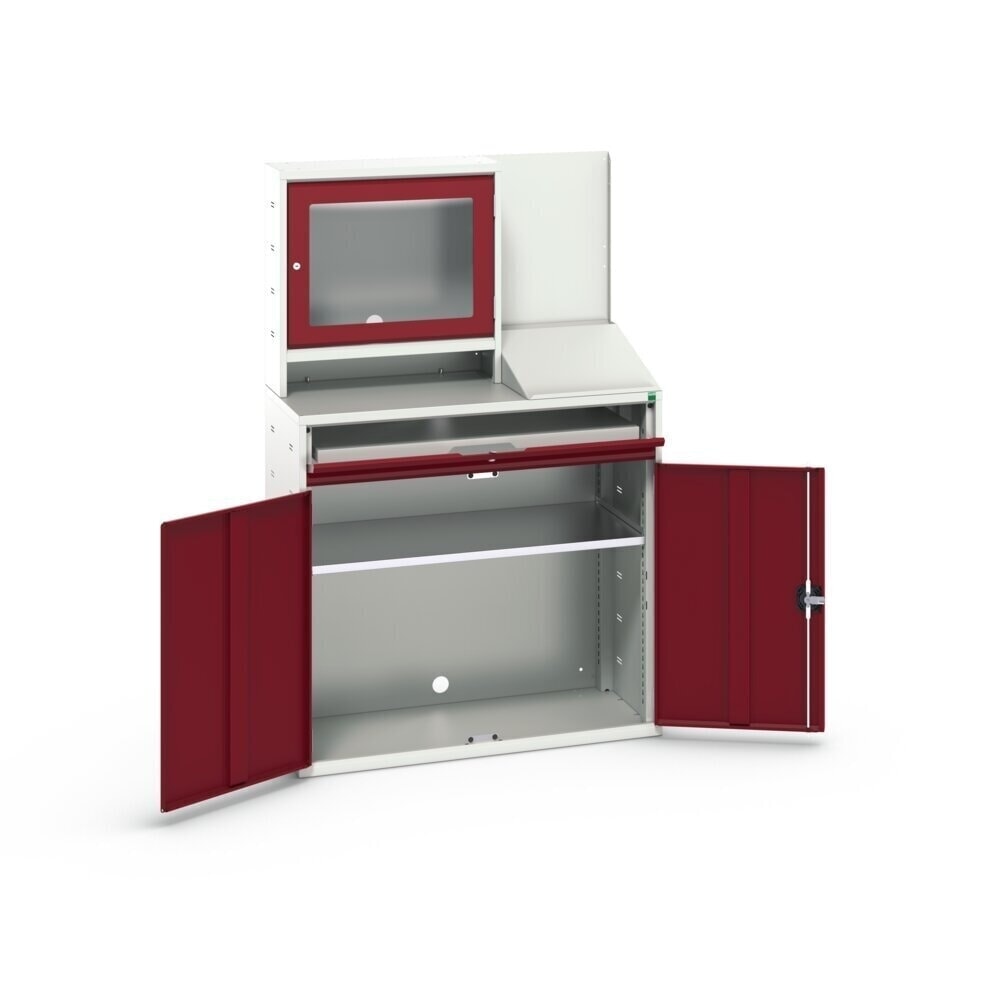 Product image no. 2: bott verso computer cabinet with screen compartment, wall cabinet, 1 shelf, 1 tray, WxDxH: 1050 x 550 x 1650 mm