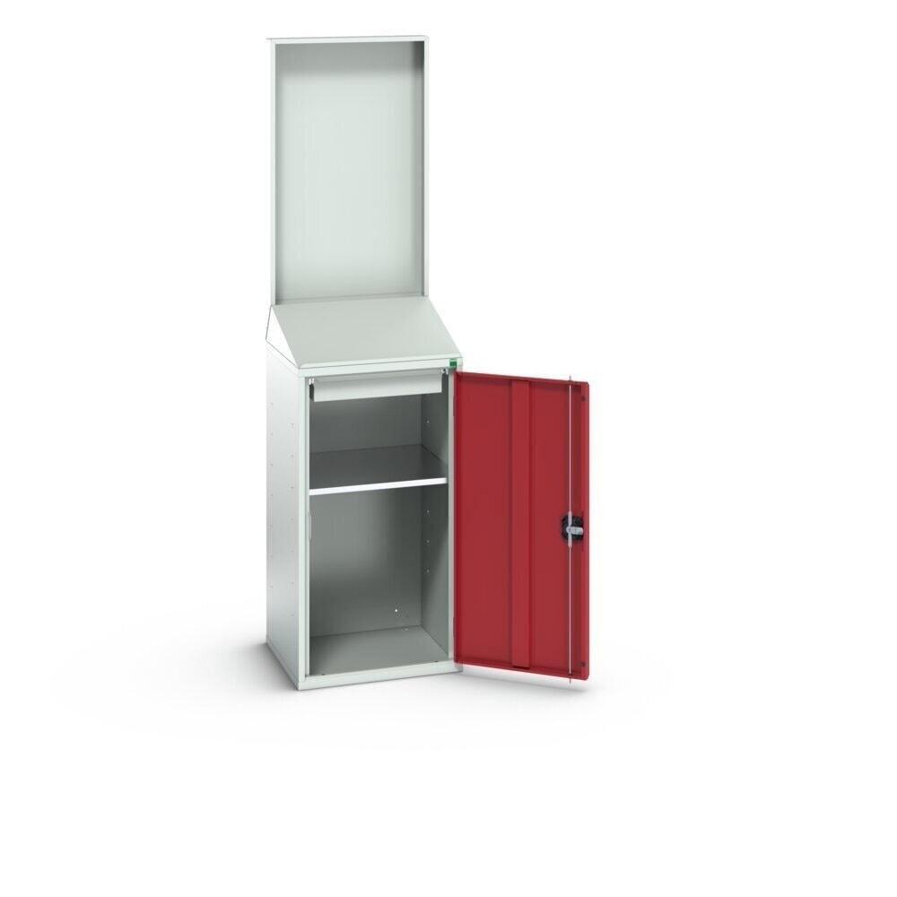 Product image no. 2: bott verso Economy desk with smooth rear panel, with 1 shelf, 1 drawer, WxDxH: 525 x 550 x 2000 mm