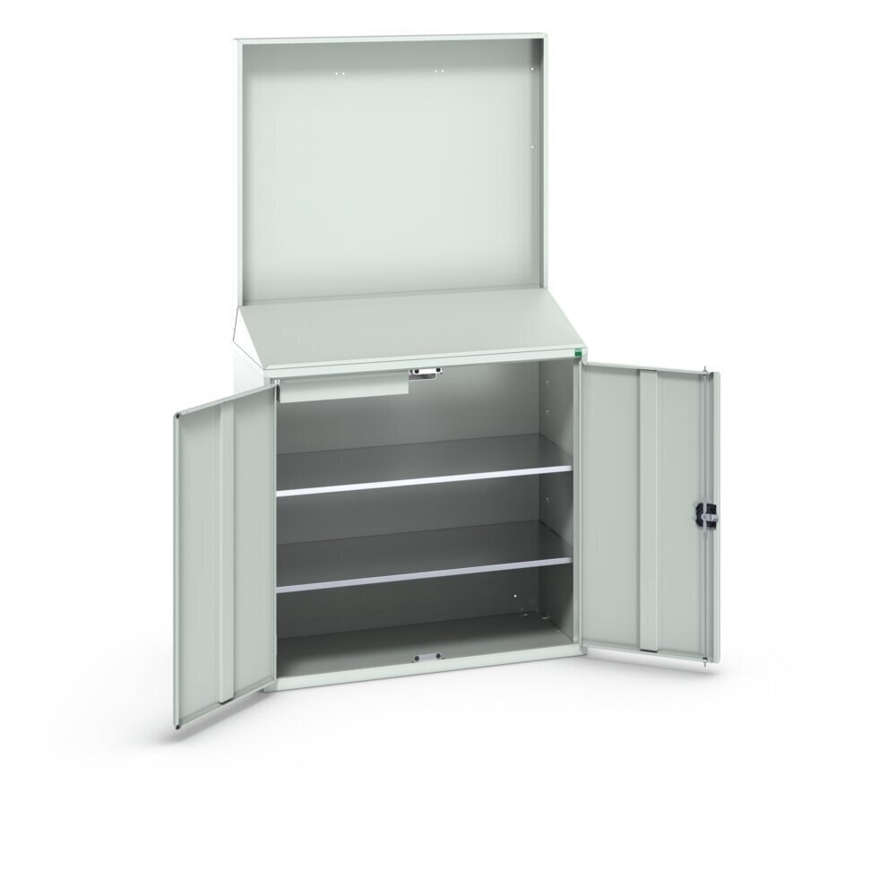 Product image no. 2: bott verso Economy desk with smooth rear panel, with 2 shelves, 1 drawer, WxDxH: 1050 x 550 x 2000 mm