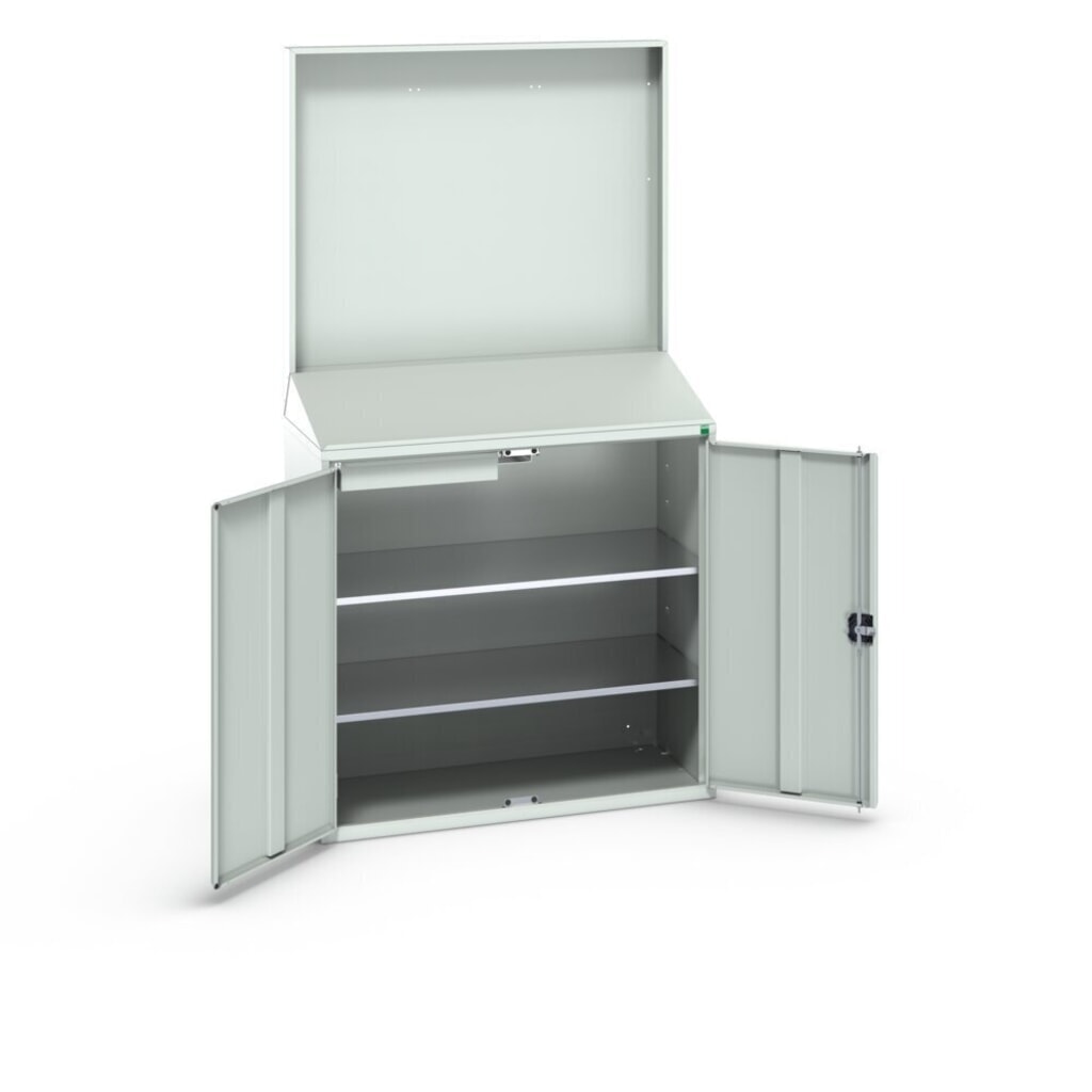 bott verso Economy desk with smooth rear panel, with 2 shelves, 1 drawer, WxDxH: 1050 x 550 x 2000 mm Product image no. 2: bott verso Economy desk with smooth rear panel, with 2 shelves, 1 drawer, WxDxH: 1050 x 550 x 2000 mm