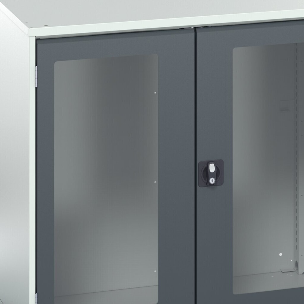 bott verso hinged door cabinet with see-through panel, with 4 shelves, WxDxH: 525 x 350 x 2000 mm Product image no. 7: bott verso hinged door cabinet with see-through panel, with 4 shelves, WxDxH: 525 x 350 x 2000 mm