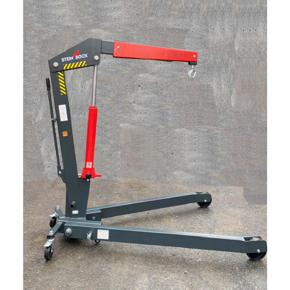 Product image: Steinbock® Workshop crane with spread chassis and rapid lift, foldable, capacity 1500-2000 kg
