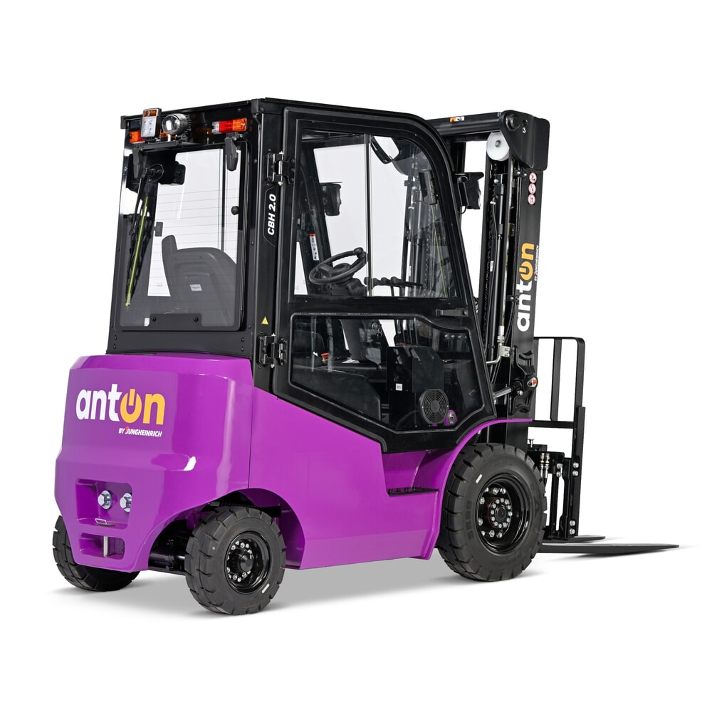 Product image no. 3: AntOn by Jungheinrich electric forklift truck CBH 2.0 with three-stage telescopic mast, lift height 4800 mm, load capacity 2000 kg, Comfort weather protection cabin, including external charger 80 V, 100 A, CEE, 5-pin